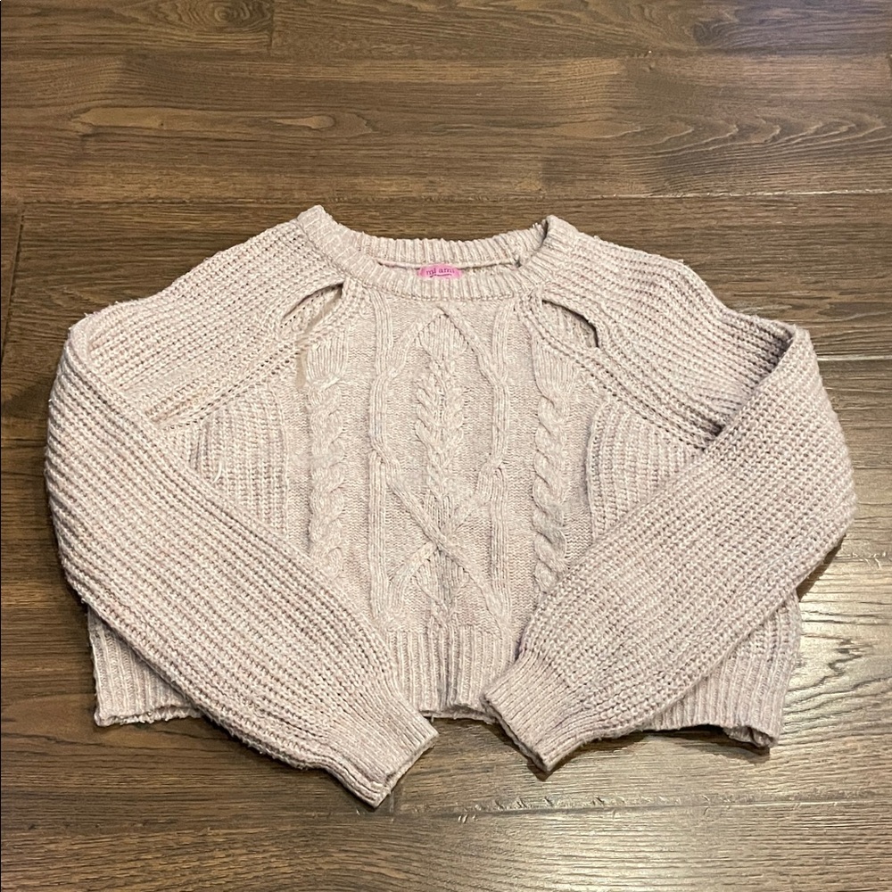 Miami Women's Light Pink Cable Knit Sweater